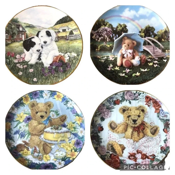4 Pieces Decorative Novelty Print Plates - Picture 1 of 9